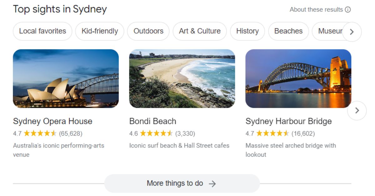 Google travel things to do
